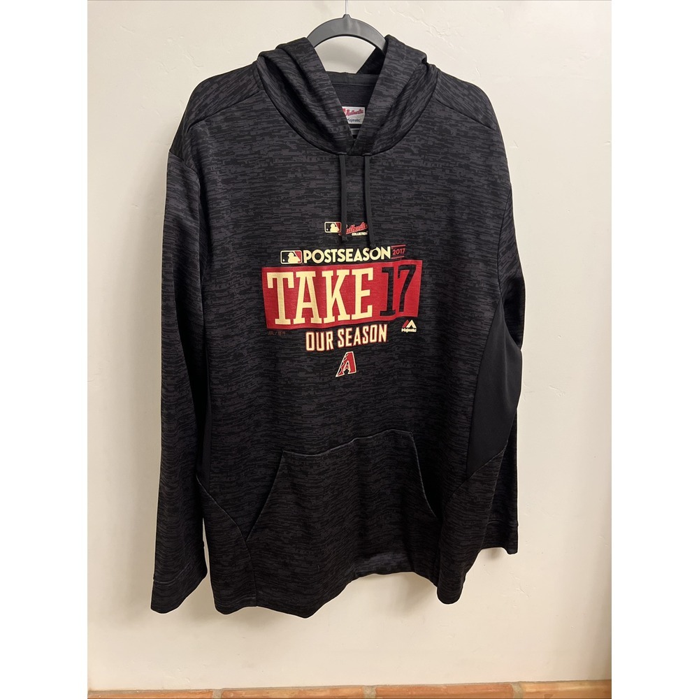 Majestic Arizona Diamondbacks Postseason 2017 Take 17 Hoodie Black Size 2XL
